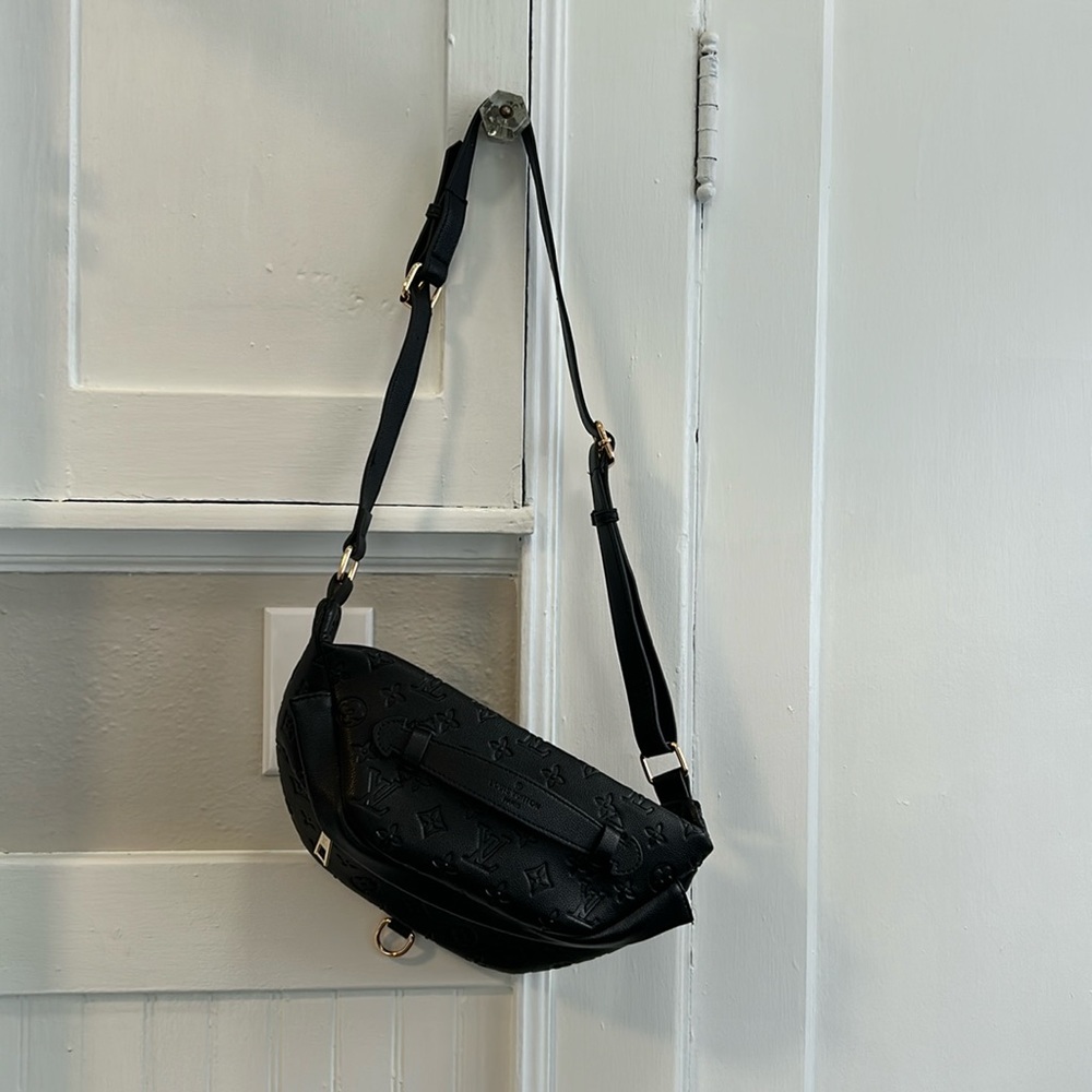 New without tags black embossed bum bag super soft.